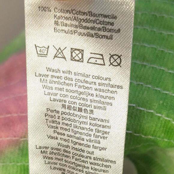 Dolls Kill NGOrder Green Pink Flower Sky Print Denim Fisherman Hat Wide Brim NWT - Picture 7 of 7